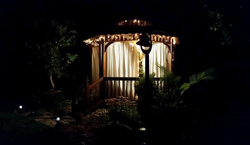 LIT CEDAR GAZEBO
