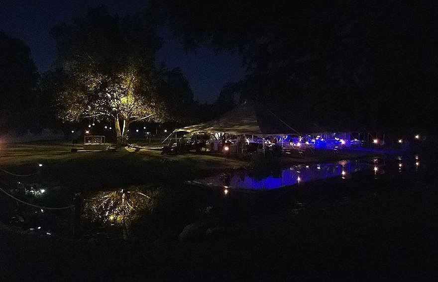 Very late evening Reception tent