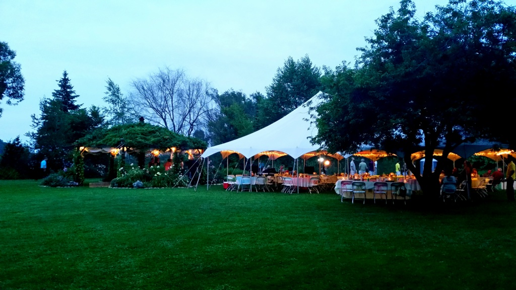 Early evening Flowering Gazebo and Reception tent